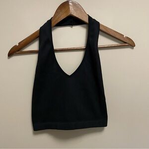 Aritzia Sunday Best Black Backless Halter Crop Tank Women’s Medium